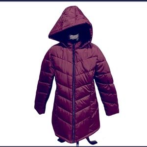 BIG CHILL Maroon Long Hooded Puffer Coat size large